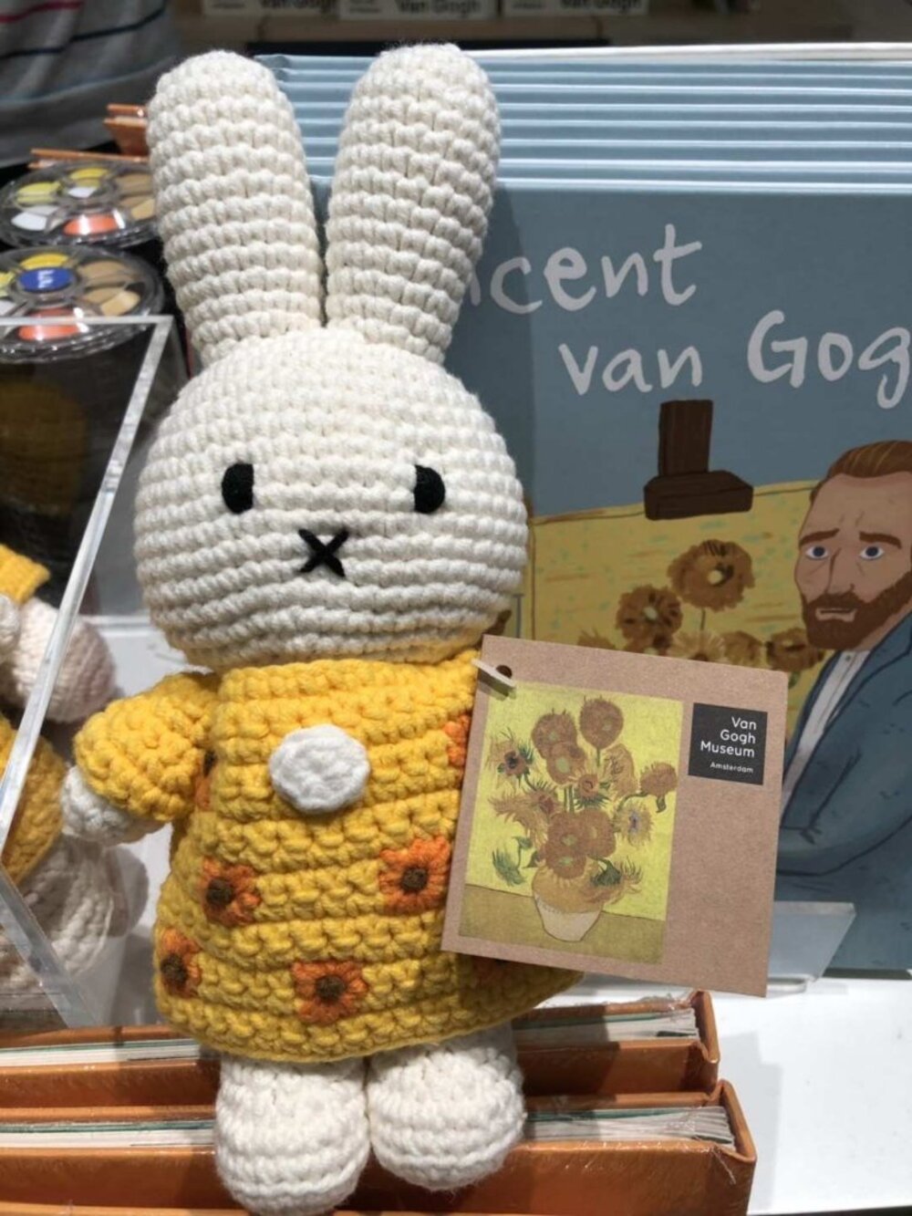 BNWT Just Dutch Miffy Doll Van Gogh Museum Sunflower Dress Handmade Crochet   As
